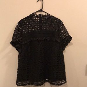 Plus Size Black Detail Top